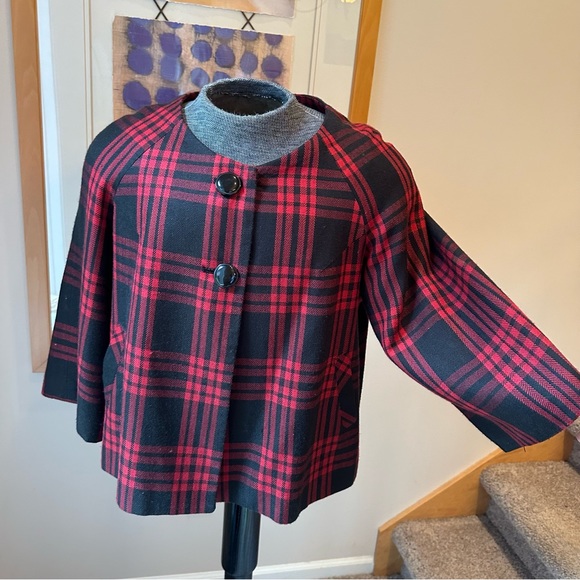 Larry Levine Jackets & Blazers - Larry Levine Plaid Jacket Shawl Wrap 16/XL